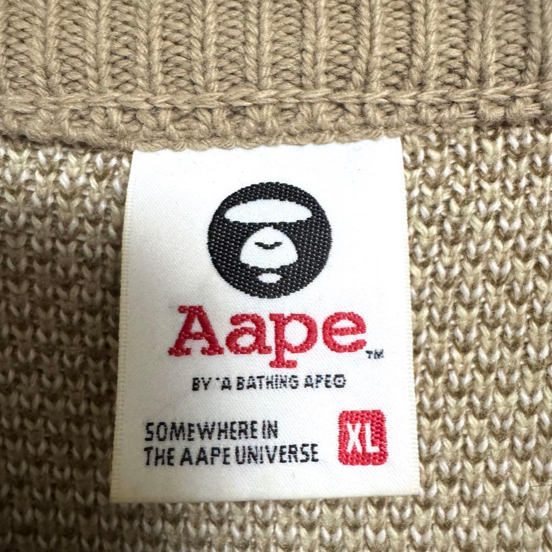 美品　希少　エーエイプ　カモフラ　ニット　セーター　バックロゴ　XLサイズ