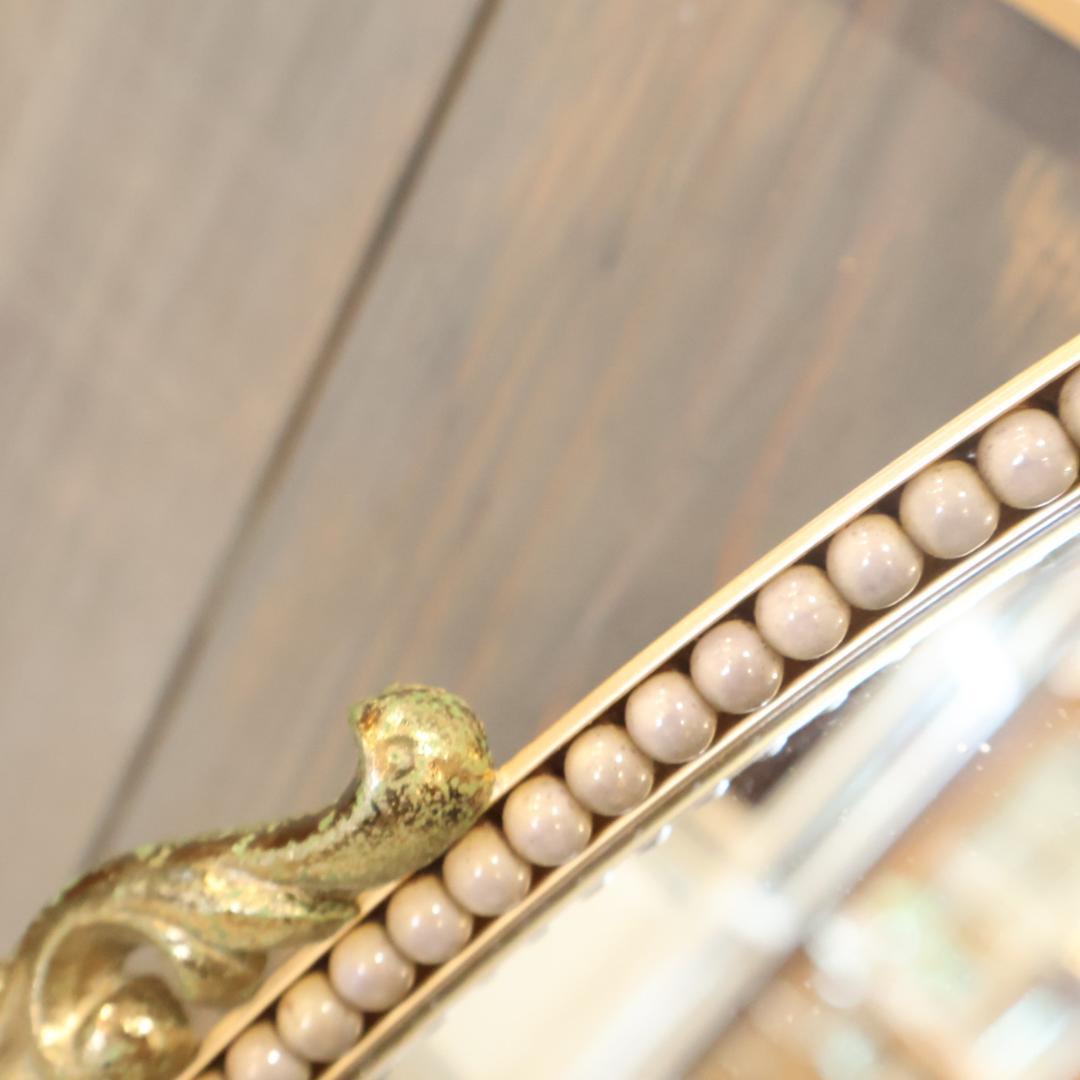 アンティーク調 ウォールミラー 壁掛け鏡 エレガント クラシカル ロココ調