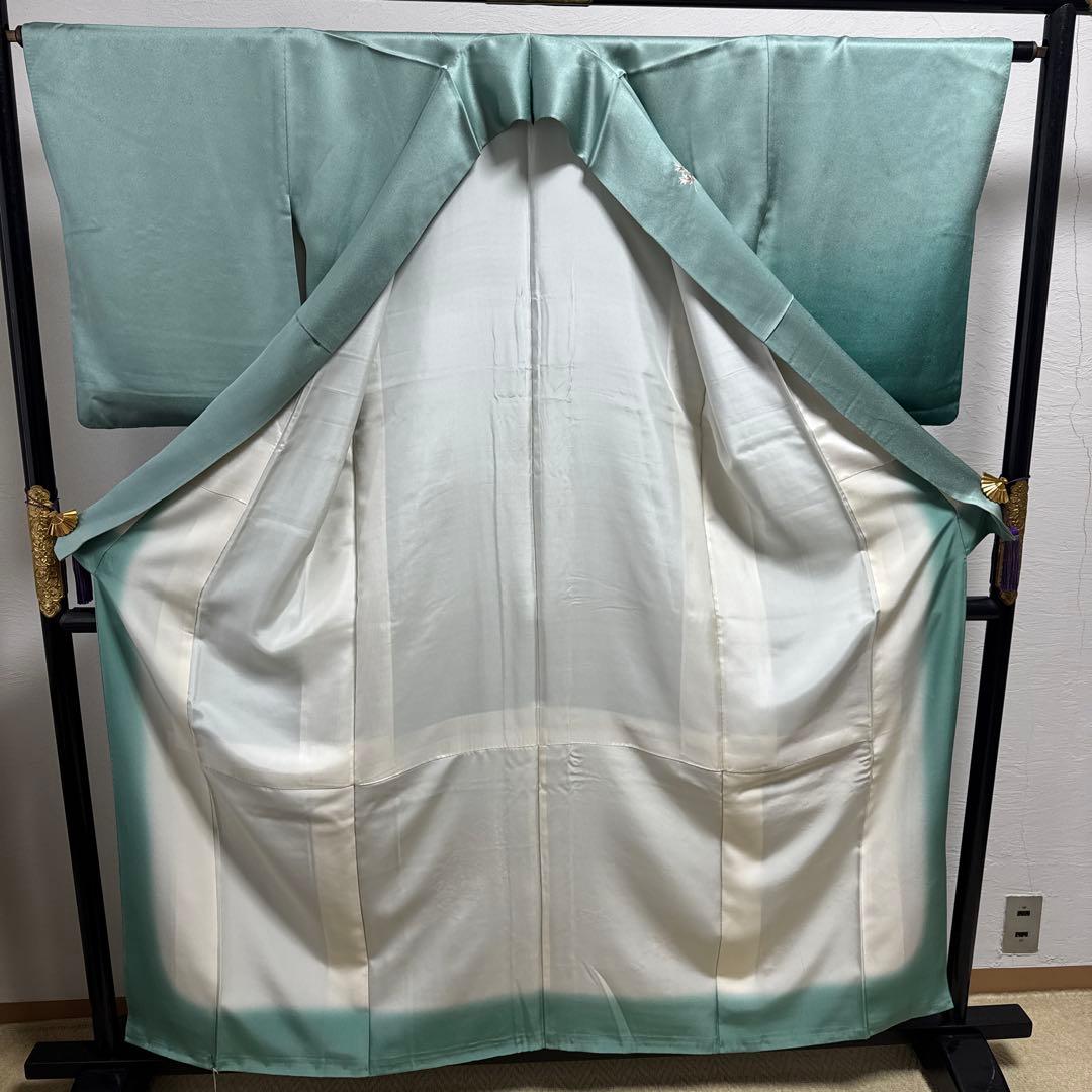 付け下げ訪問着　刺繍　美品　綸子　身丈156 ロ-6