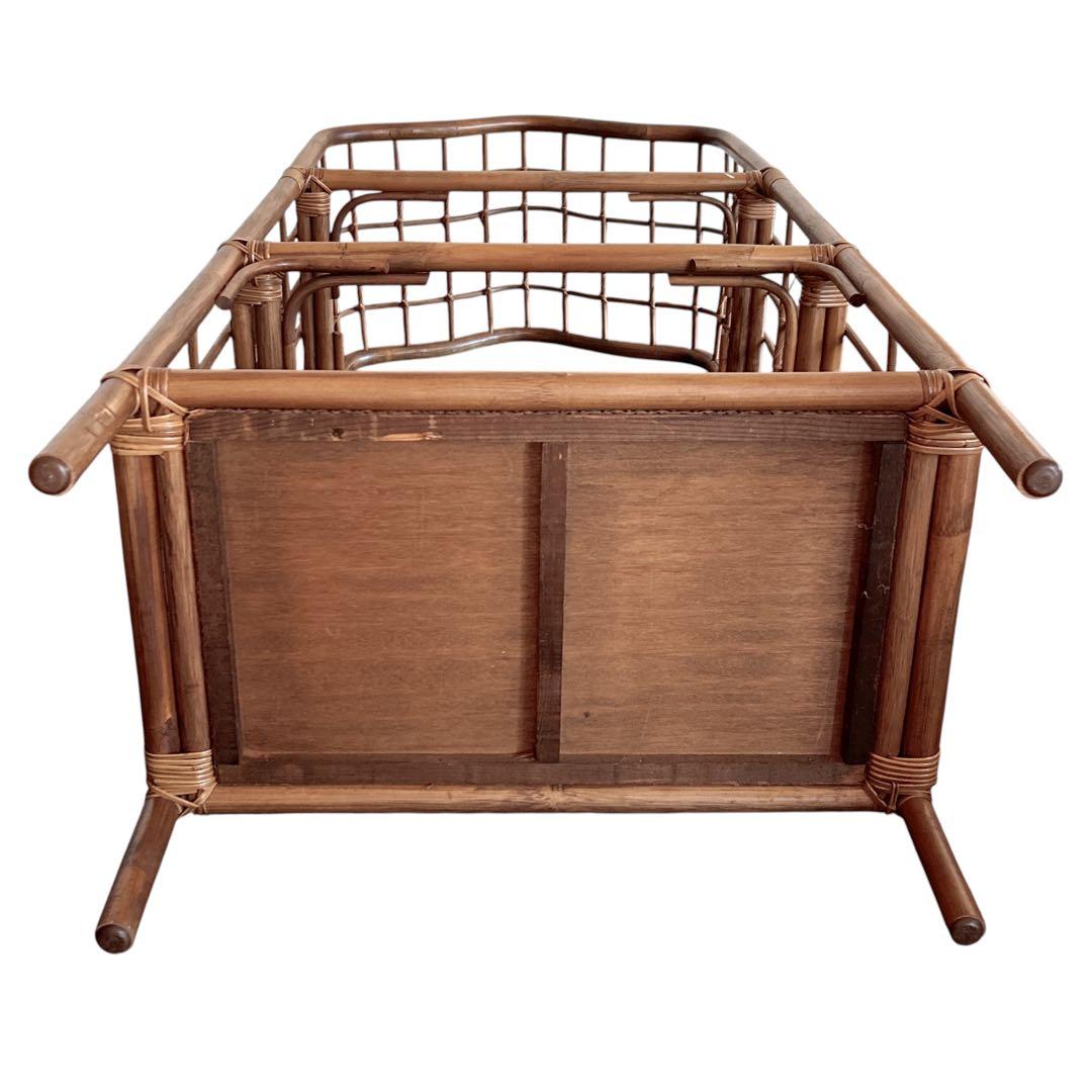 ラタン アーチ型 3段(上・中段ガラス板) 飾り棚 ディスプレイラック 籐家具