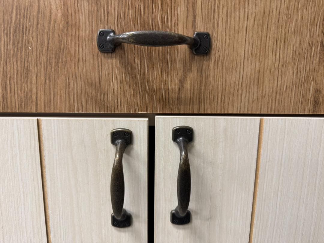 カリーナ 食器棚 フレンチカントリー風 キッチン キャビネット 白 木目