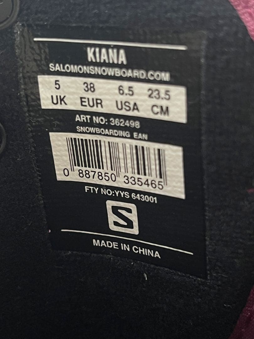 【美品】SALOMONスノボブーツ　サロモン　レディース　ドット柄