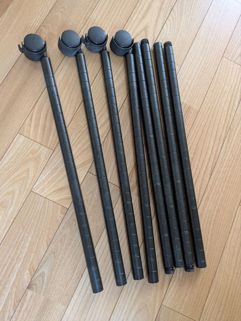 ドウシシャ　ルミネスノワールフリーラック　4段　ブラック　オプション3点付き