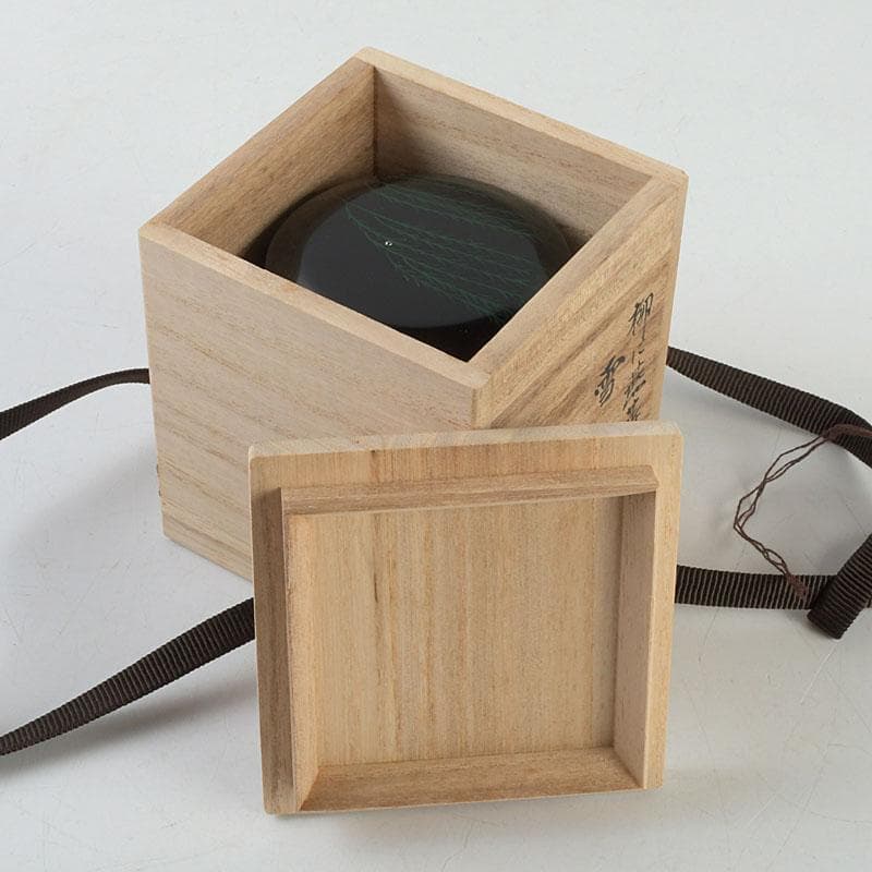 ちゃちゃ　蒔絵師　中林貴山作　柳に燕蒔絵　雪吹　棗　共箱　V　9352