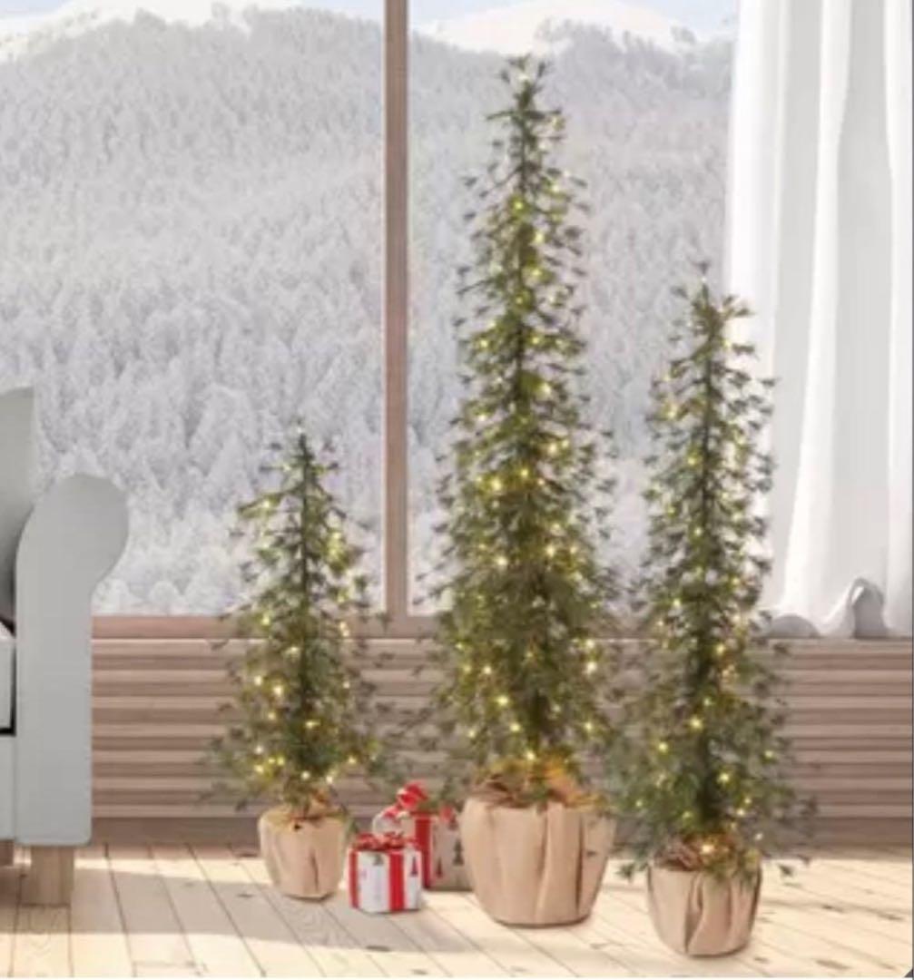 コストコ　人気完売商品　クリスマスツリー LED付アルパインツリー 3点セット