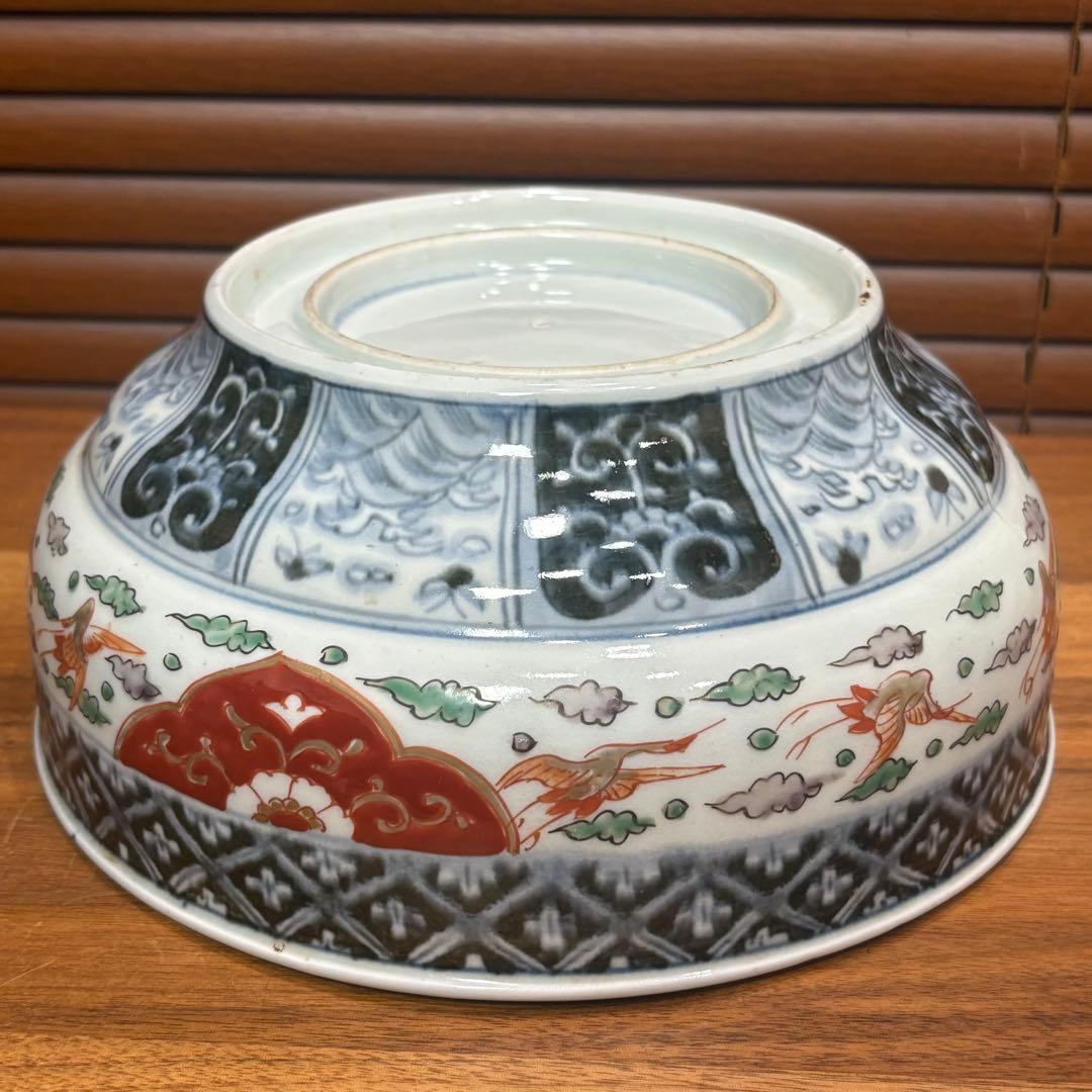 江戸時代　古伊万里　赤絵三重丼 三段鉢