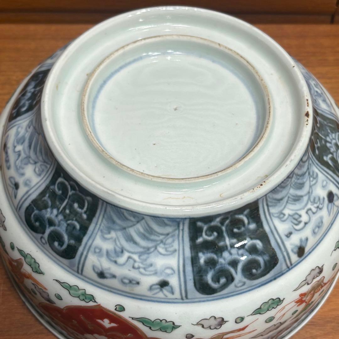 江戸時代　古伊万里　赤絵三重丼 三段鉢