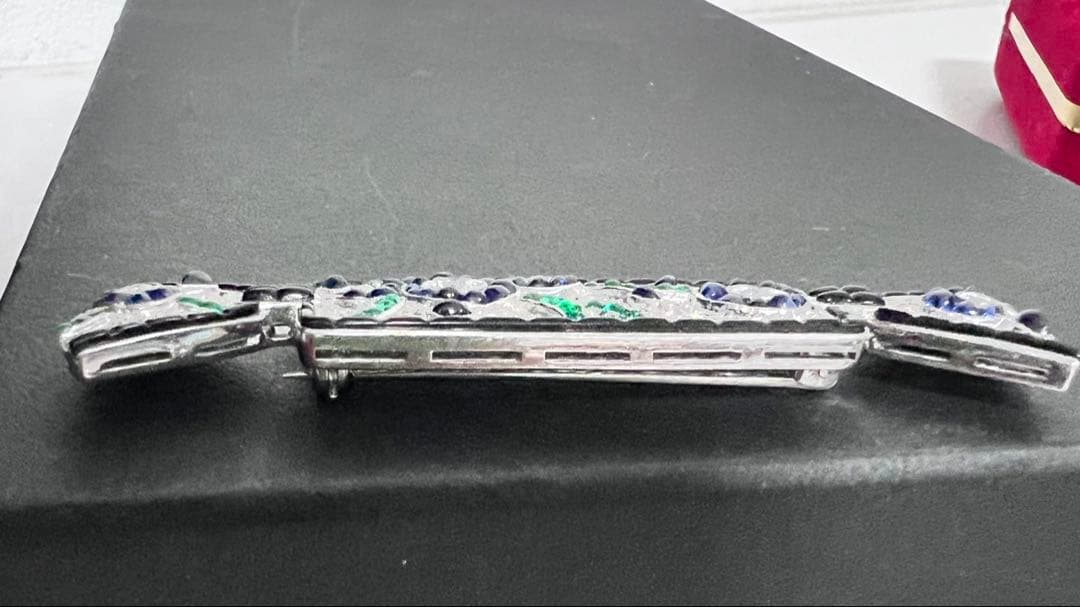 Vintage K18 WGダイヤモンド ブローチ Brooch 約19g