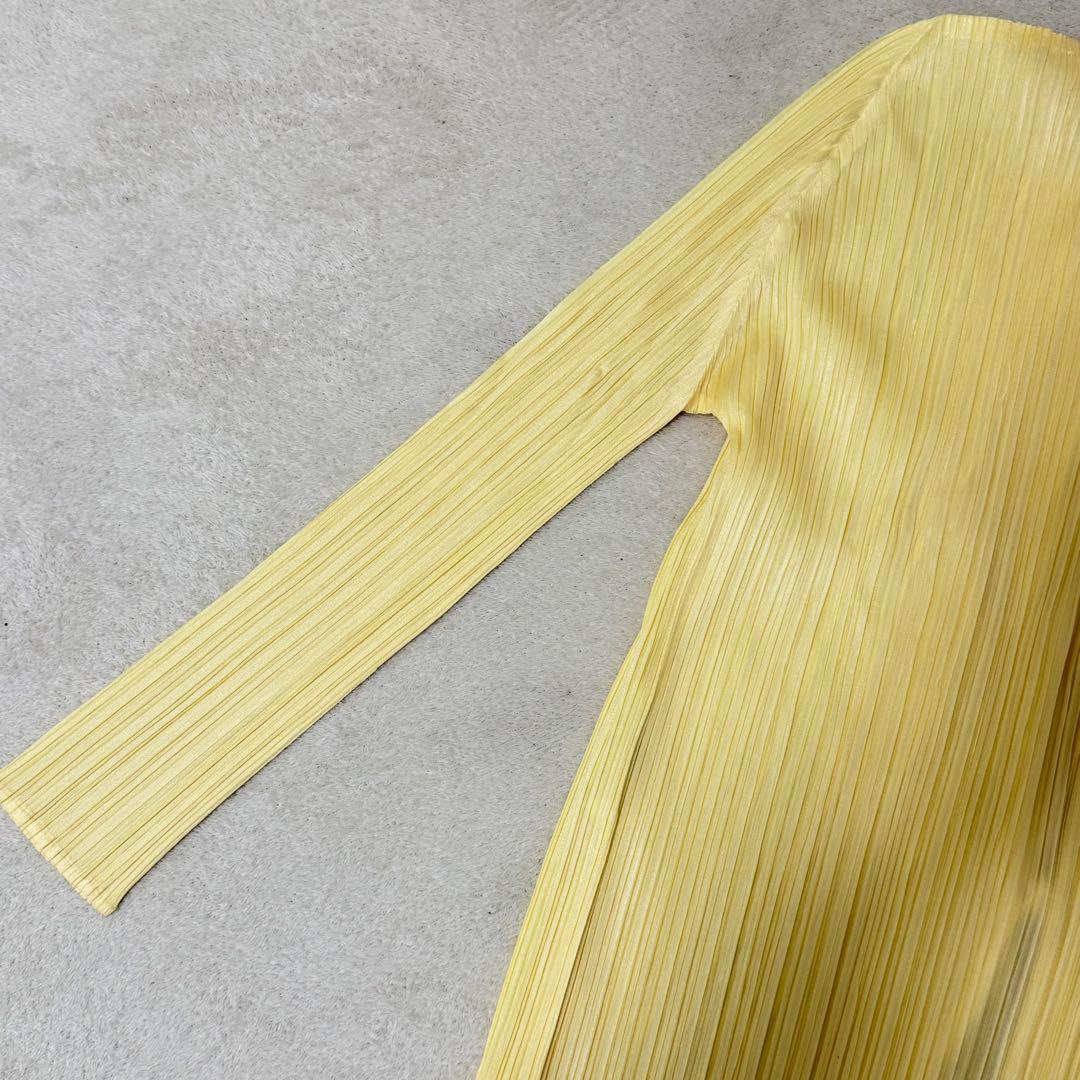 極美品✨PLEATS PLEASE ノーカラー　ベルト　イエロー　プリーツ