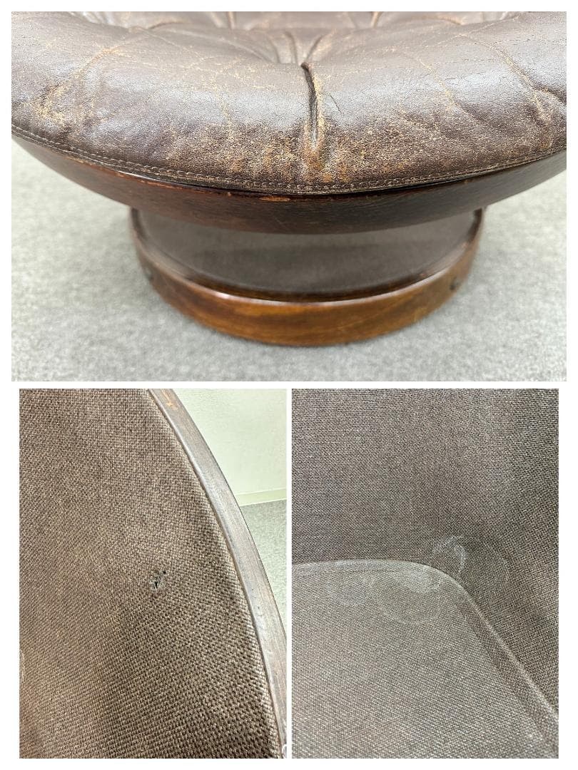 70's北欧ヴィンテージ■Convair回転ラウンジチェア　レザー　ノルウェー