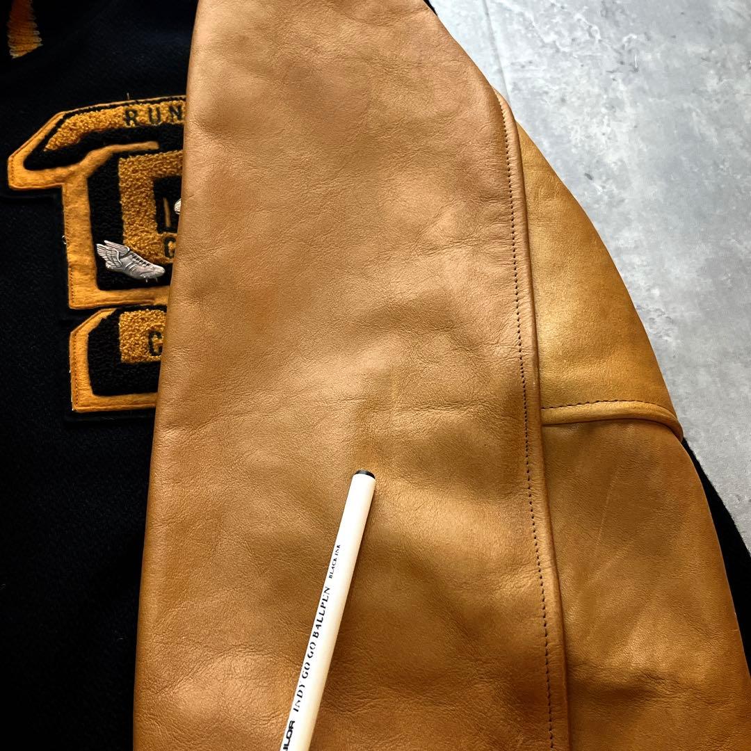 希少L ビームス　アームライン羊革　アワード スタジアムジャンパー スタジャン