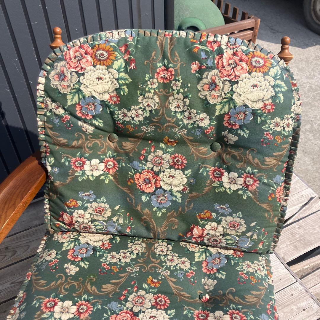 ヴィンテージ 飛騨産業 キツツキ 木製フレーム 花柄2人掛けソファー セパレート