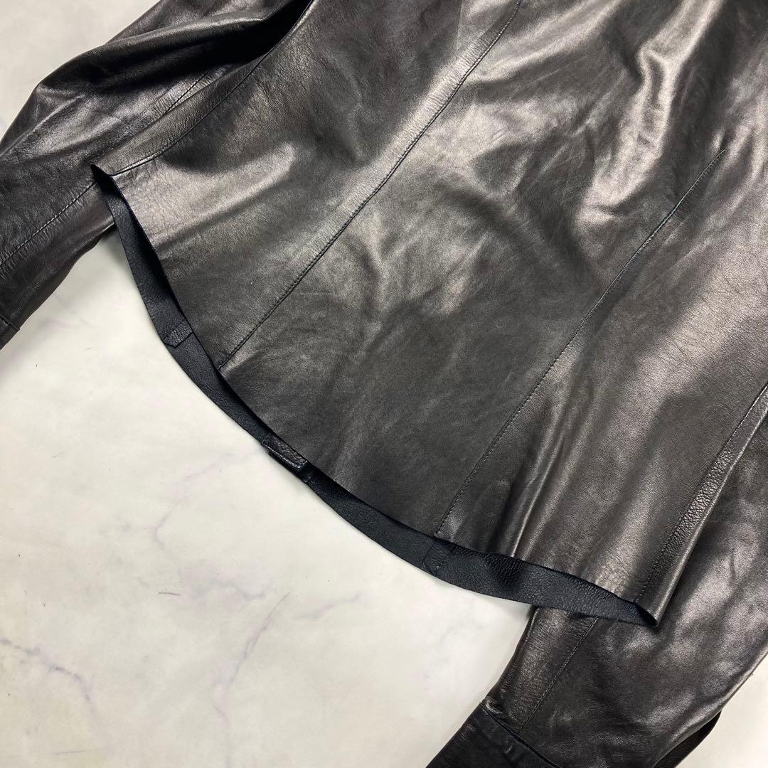 ✨美品✨GUCCI　グッチ　革　ジャケット　シャツ　ブラウス　レザー　黒