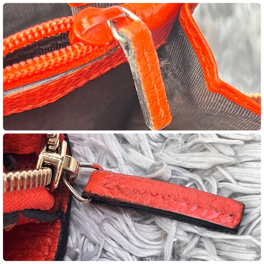 良品✨GUCCI 大容量　インターロッキング　財布　ラウンドファスナー　オレンジ