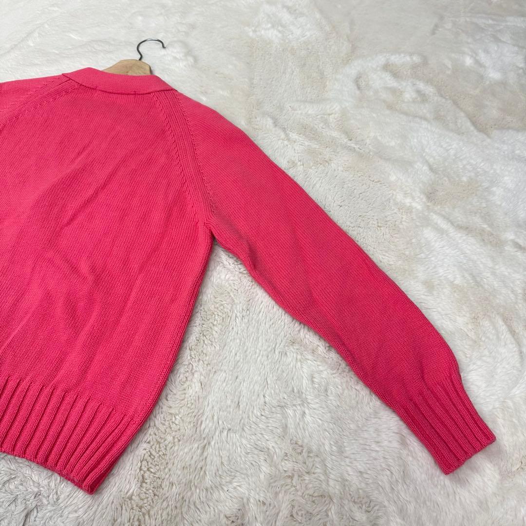 ✨美品✨ヴェリテクールVCK-246コットンカシミヤ混Vネックカーディガンピンク