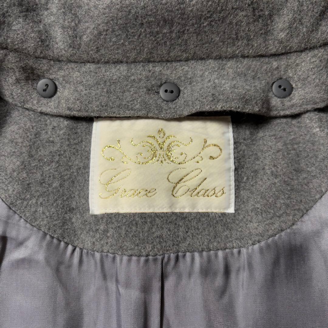 【極美品】グレースクラス リアルファー アンゴラ混 ポンチョ コート 36