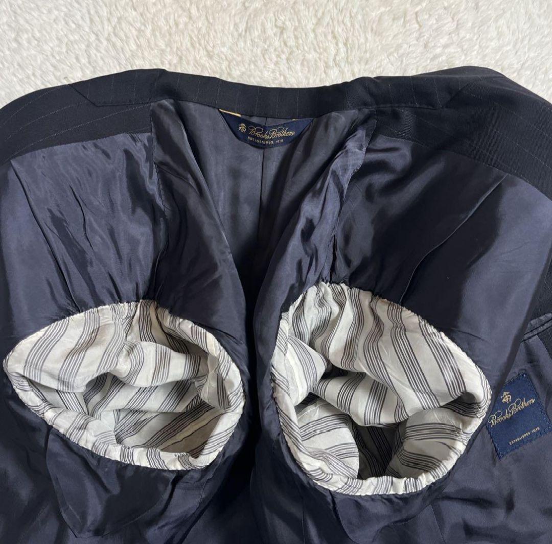 美品 ブルックスブラザーズ セットアップ ブラック ストライプ ウール Ｌ