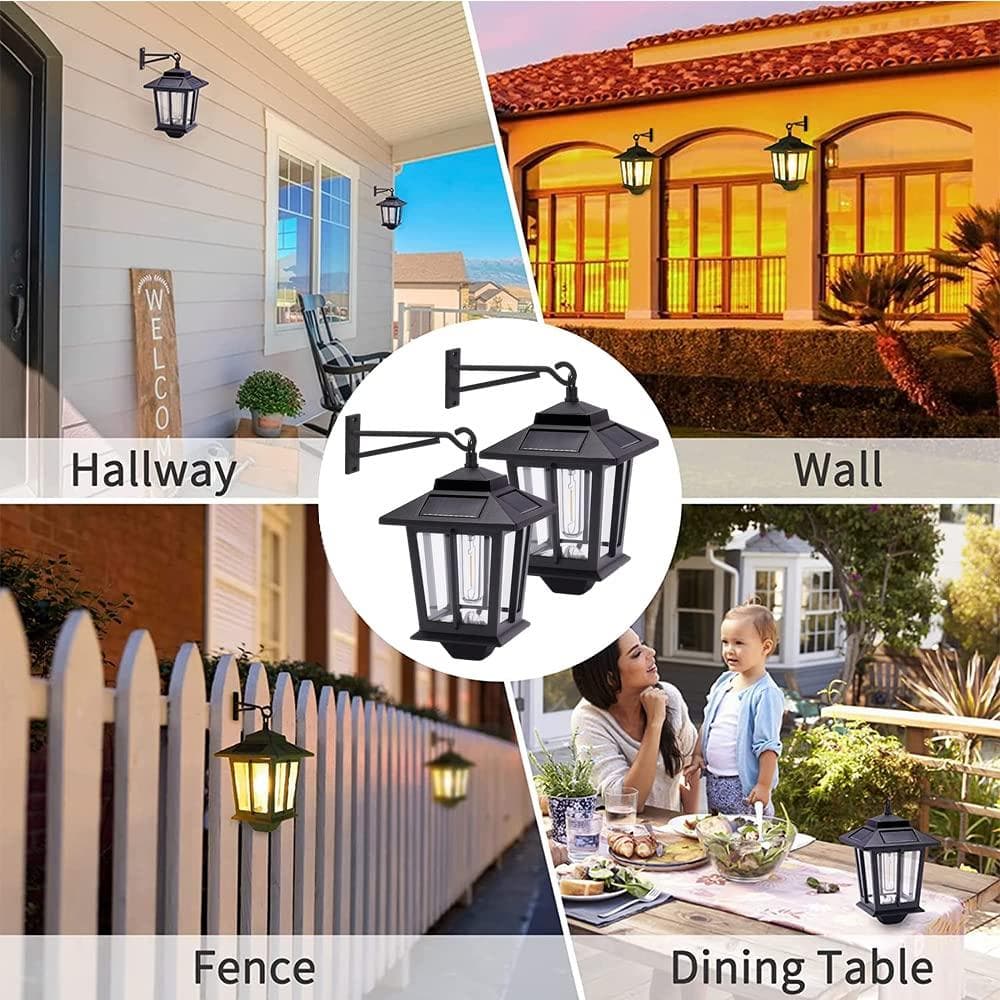 レトロ アンティーク 自動点灯 ソーラーライト 2個セット