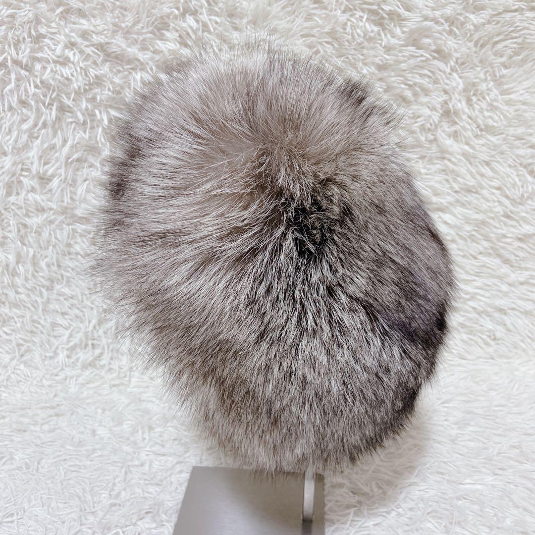 【新品未使用タグ付き】ブルーフロストフォックスファー　ハット　帽子　ロシアン帽