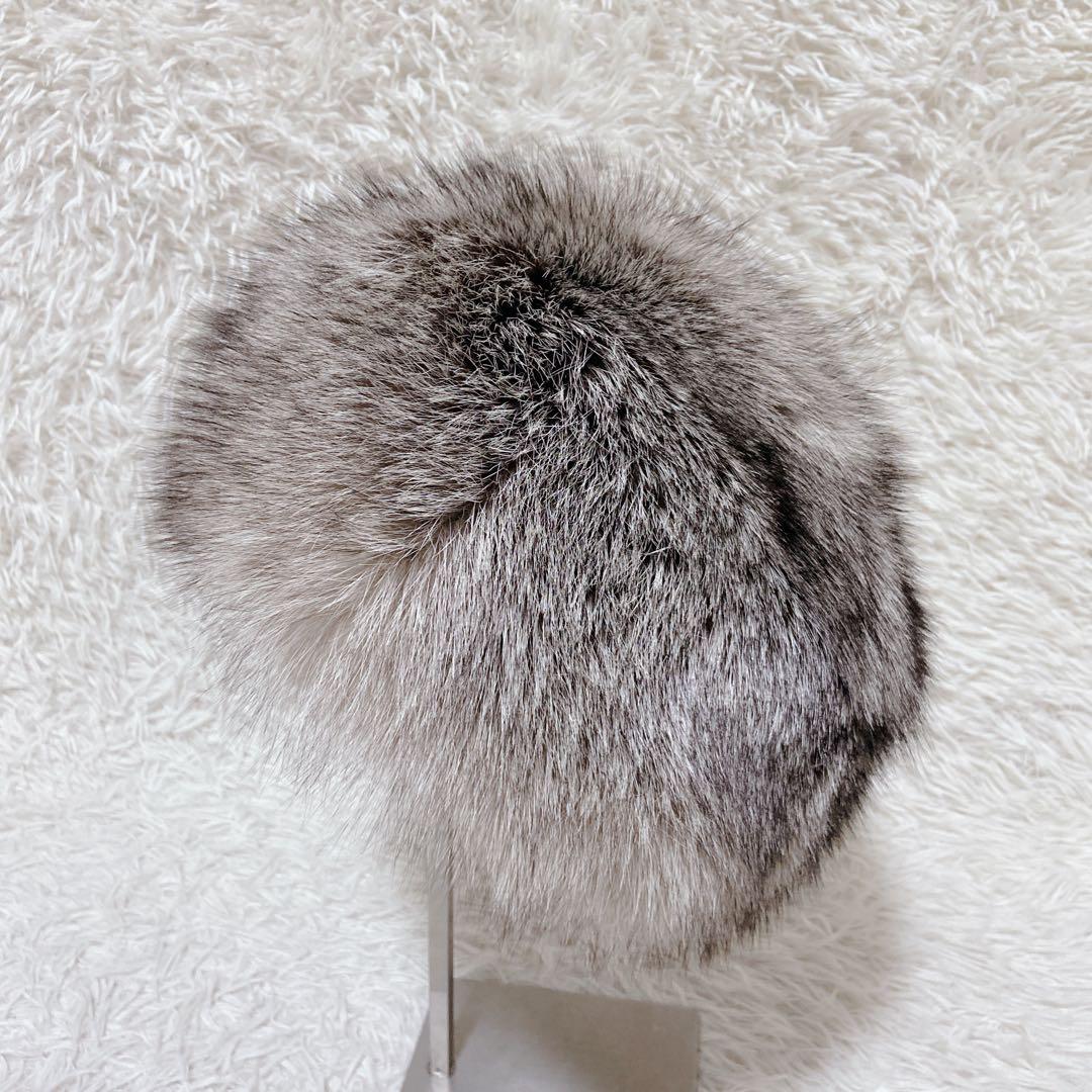 【新品未使用タグ付き】ブルーフロストフォックスファー　ハット　帽子　ロシアン帽