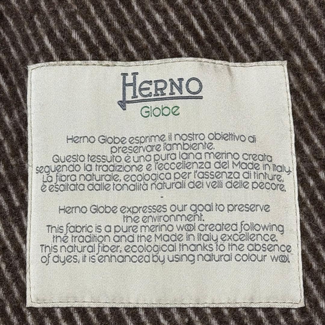 HERNO ヘルノ ストライプ ダッフルコート ブラウン ダッフル 46