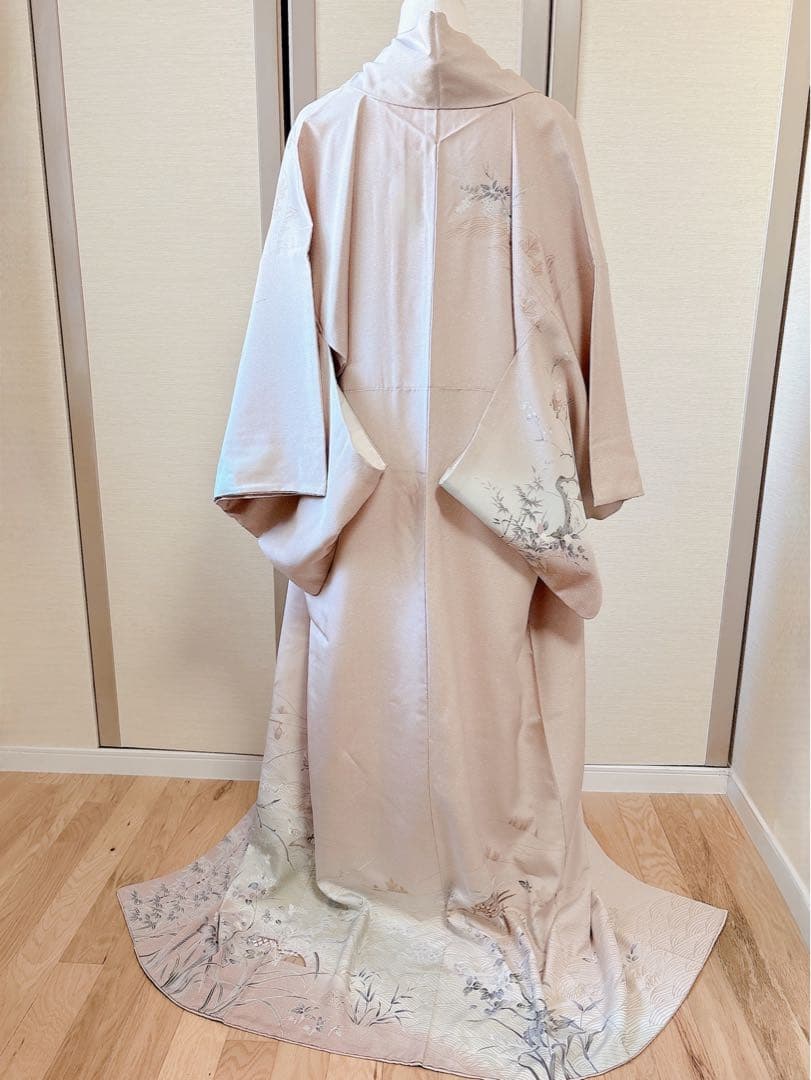 極美品　訪問着　フルセット 友禅 裄67 68 蝶　鳥卒業式　入学式　M L