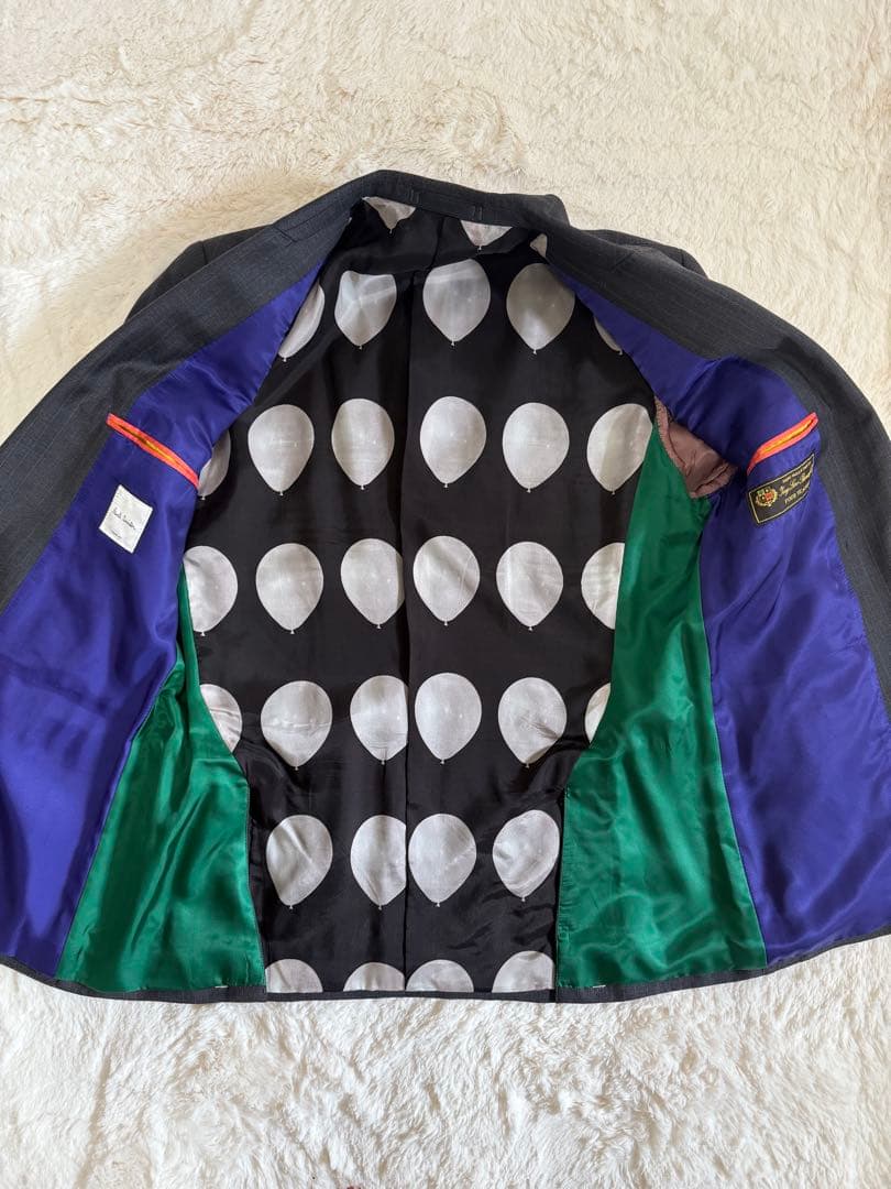 現行 ポールスミス スーツ セットアップ グレー バルーン柄 2B ロロピアーナ