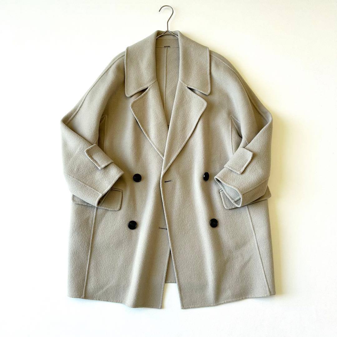 3047y美品 ミラオーウェン ダブルフェイスミドルリバーコート ウール