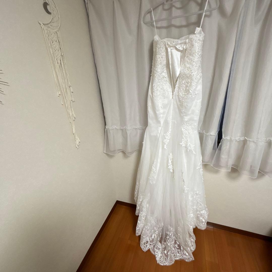 ちーたん　マーメイド　ウェディングドレス　、グローブ　アクセ　4点セット