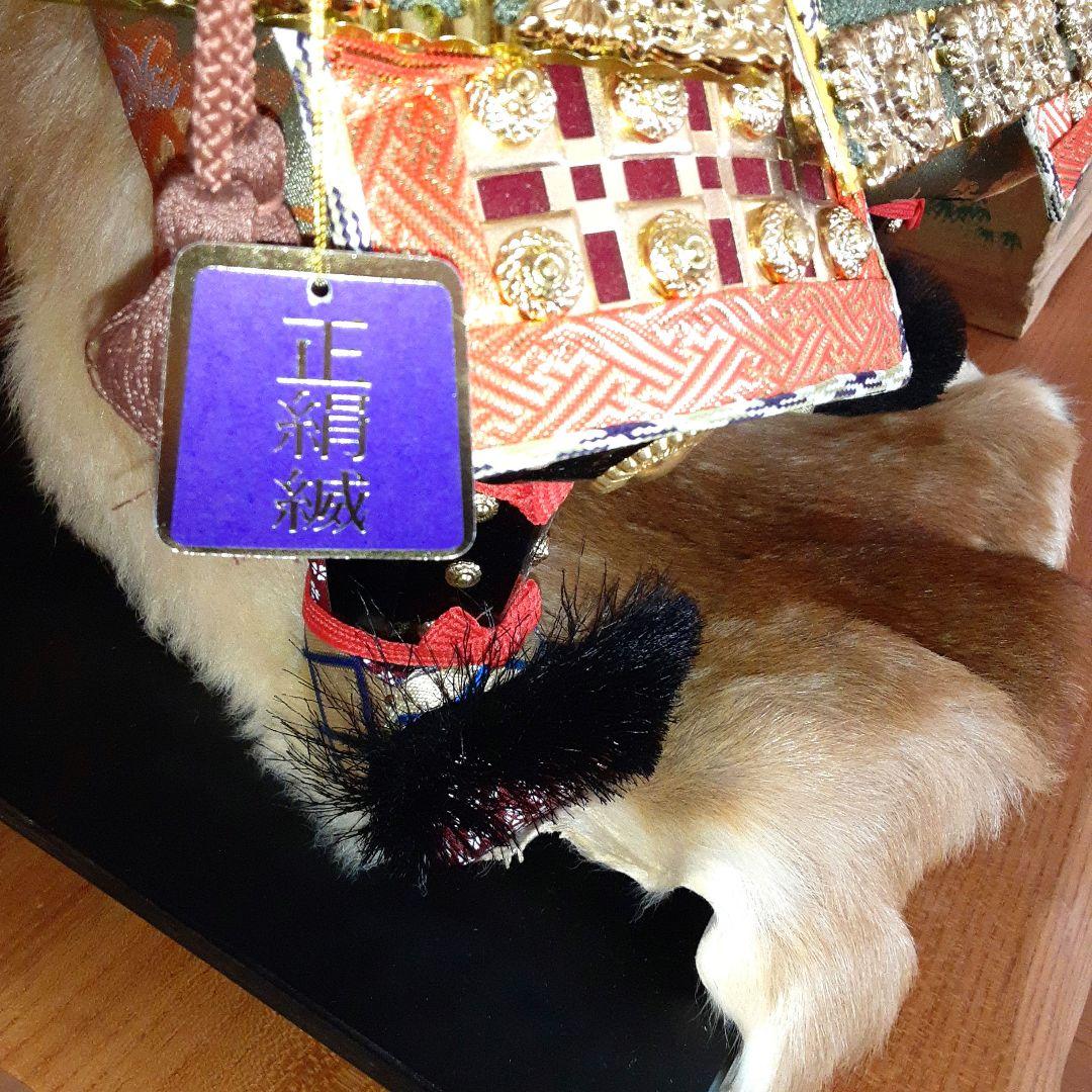 紫峰作 鎧着武者人形 子供大将飾 五月人形 12号 彫金仕上　箱付