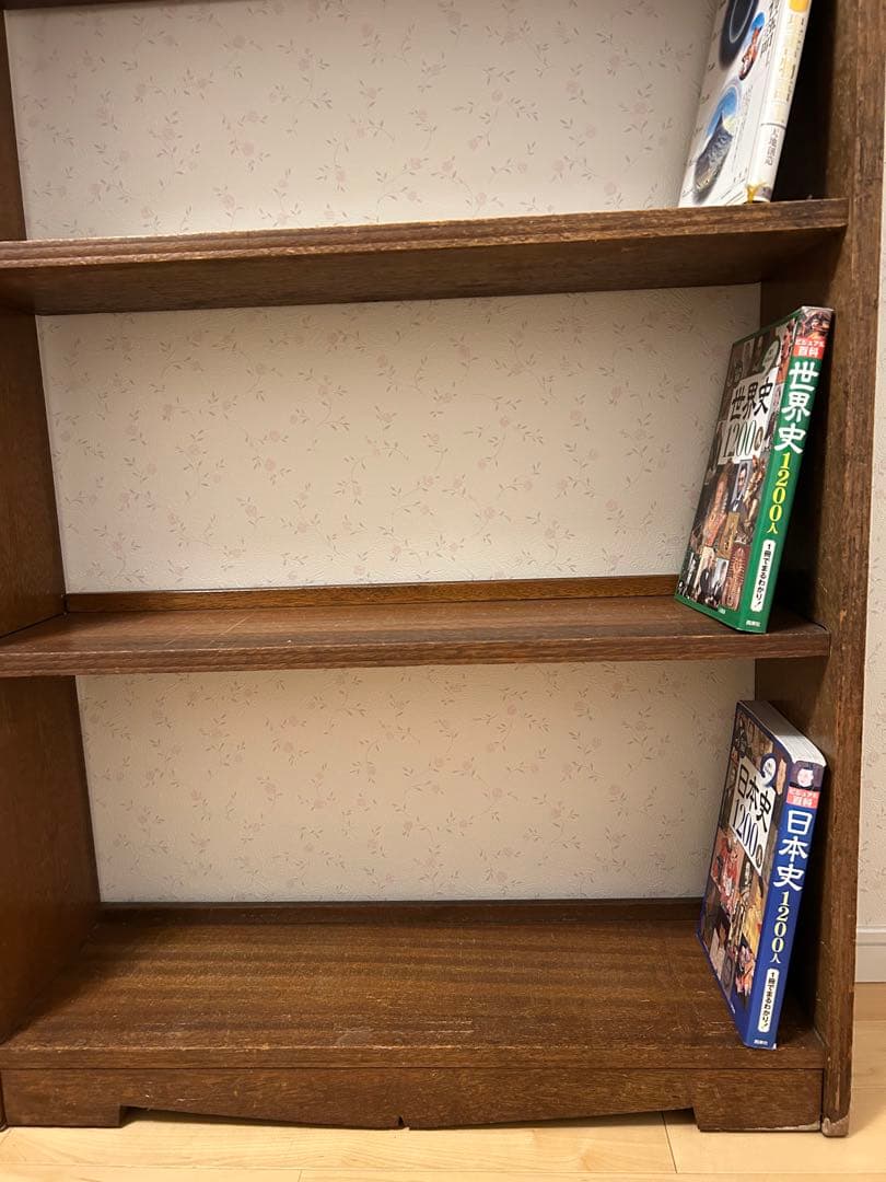 本棚・シェルフ・レトロ・アンティーク木製本棚・木製5段シェルフ ブラウン167㎝