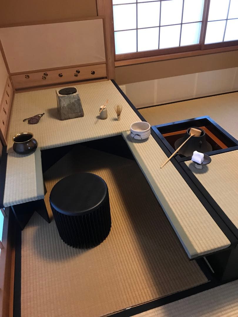 組み立て茶道用道具畳、炉壇収納ボックス、建水台と貴人畳の角の台の4点セット