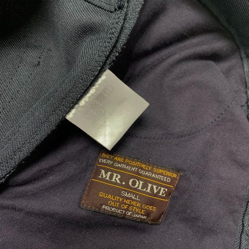 MR.OLIVE レトロポリエステル ダブル ジャケット スタプレパンツ 上下