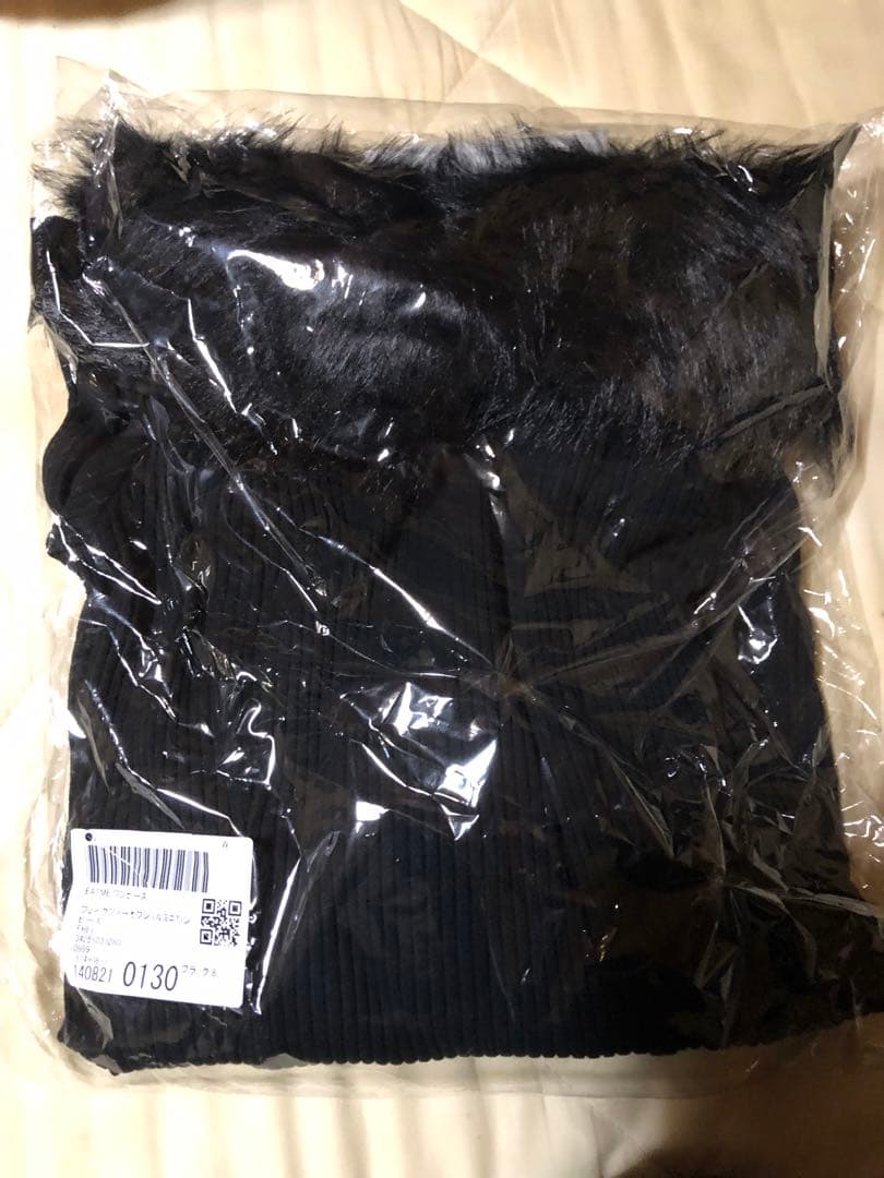 新品未使用 EATME フェイクファー オフショル ミニワンピース ブラック