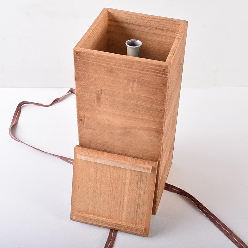 九谷焼　柳雨軒　三代八十吉　徳田正彦作　彩釉　花生　共箱　D　R8635B