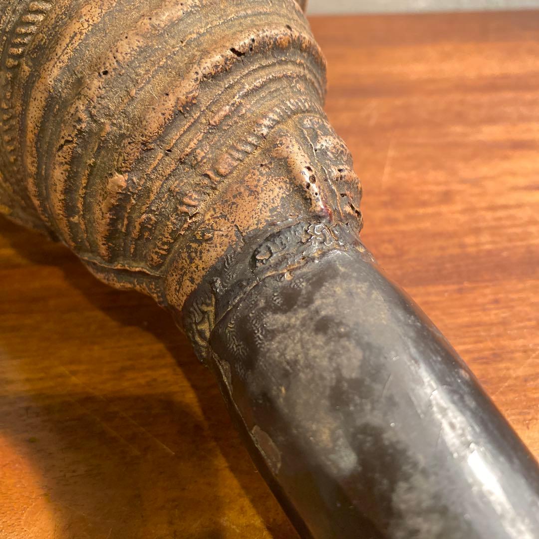 時代物 法螺貝笛 骨董品 明治 アンティーク 35cm 783g 山伏 仏教美術