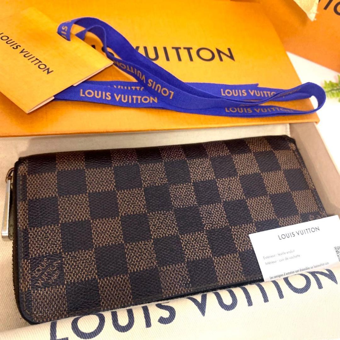 ルイ ヴィトン◎ダミエ ジッピーウォレット ラウンドファスナー 長財布 エベヌ