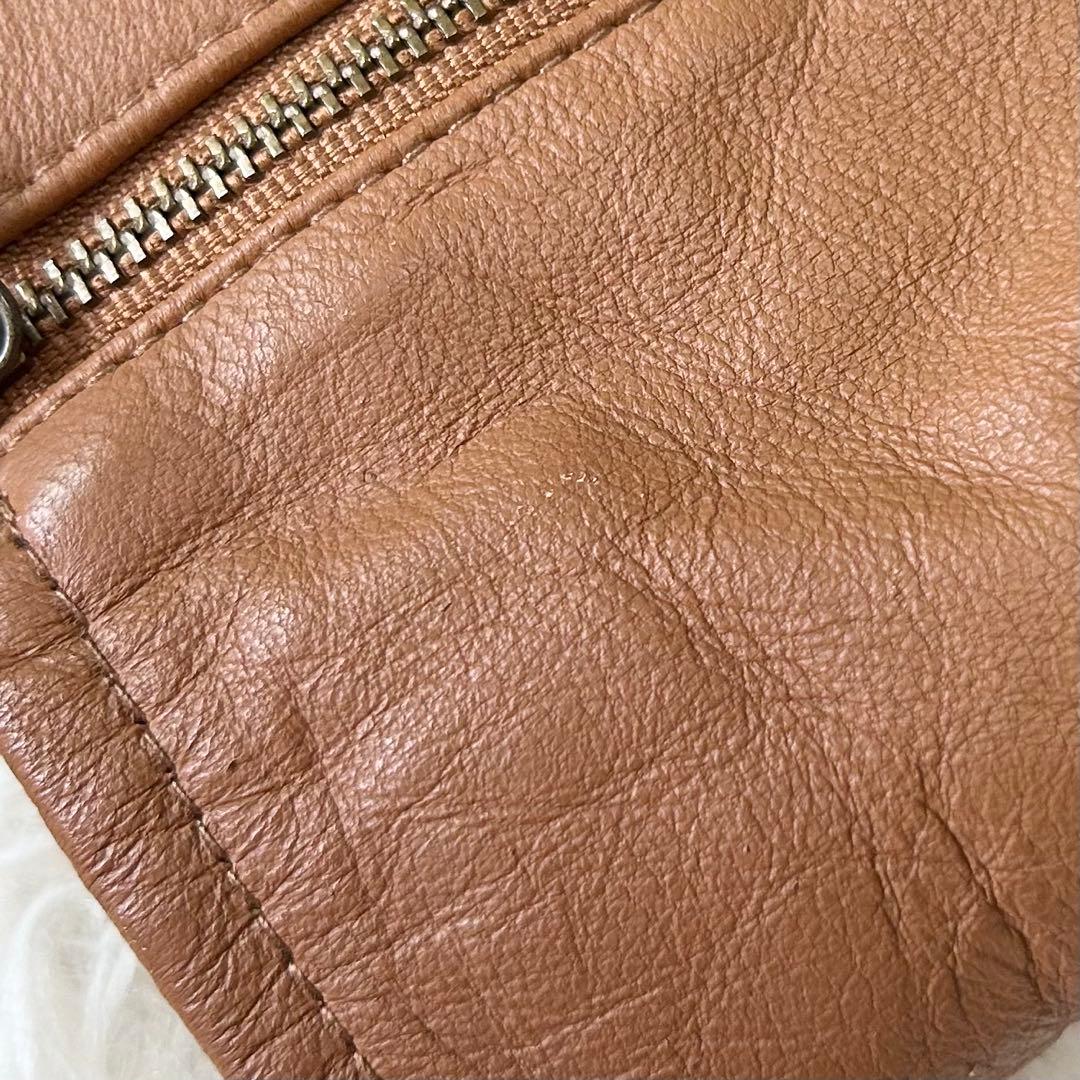 もりのがっこう ラムレザーノーカラージャケットブルゾン キャメル