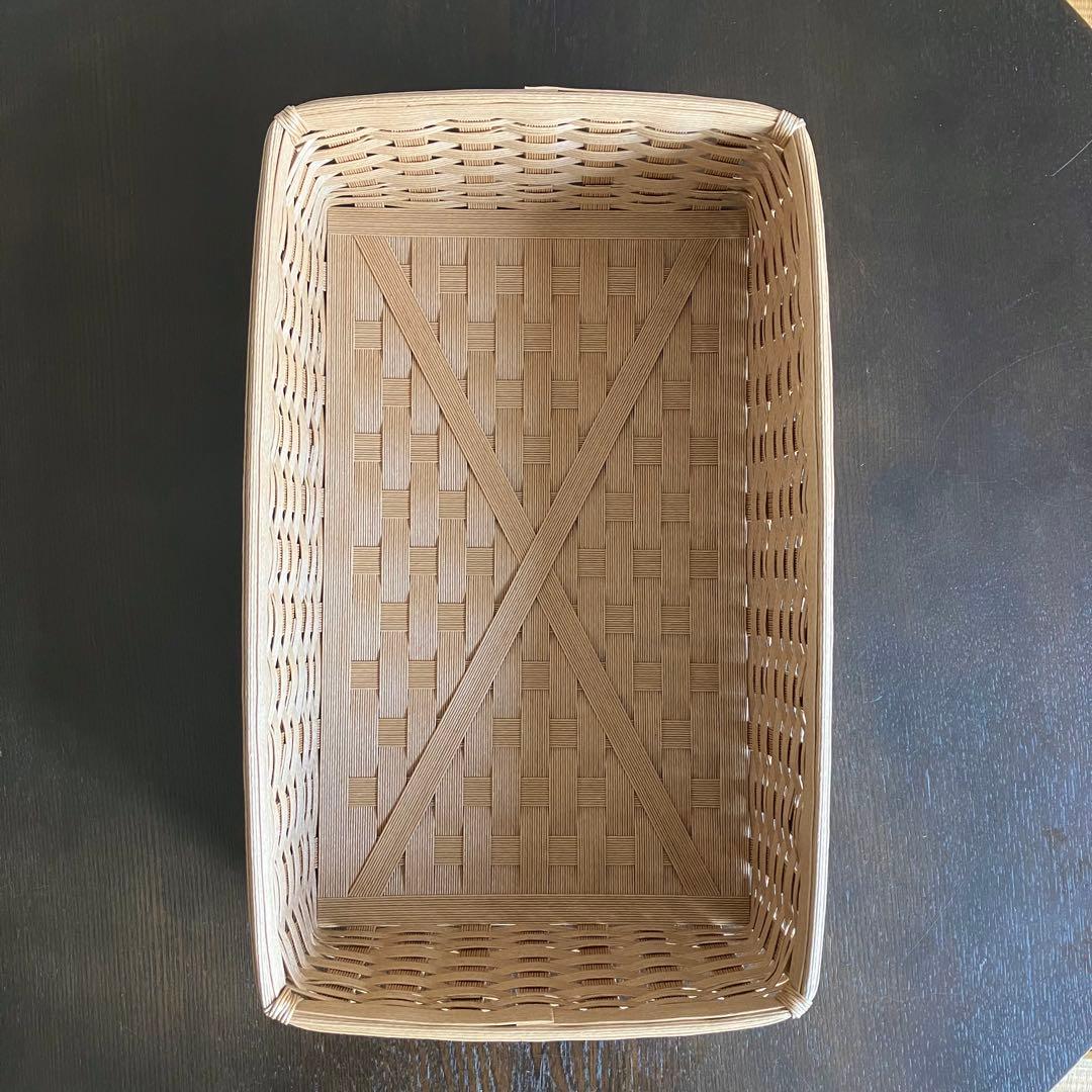 かかのり　エコクラフト　クラフトテープ　ボックス型のかご&鍋敷き