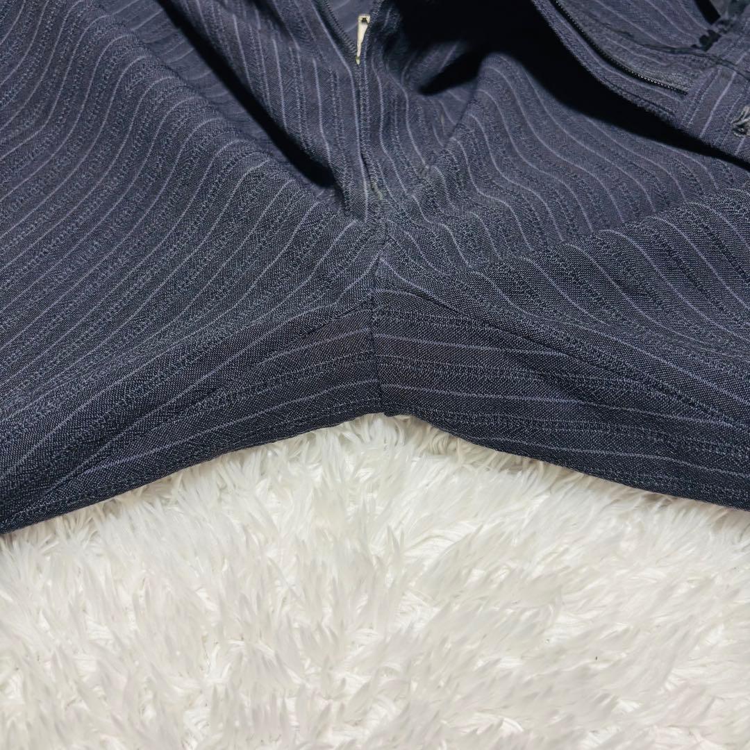 希少 VERSACE セットアップ シングル スーツ ネイビー ストライプ XL