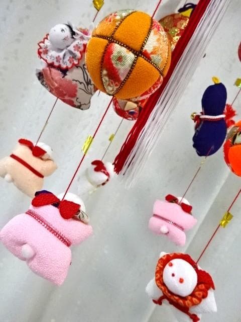 【3】縁起の良い柳川さげもん　木目込み鞠　吊るし雛　ハンドメイド　ひな祭り