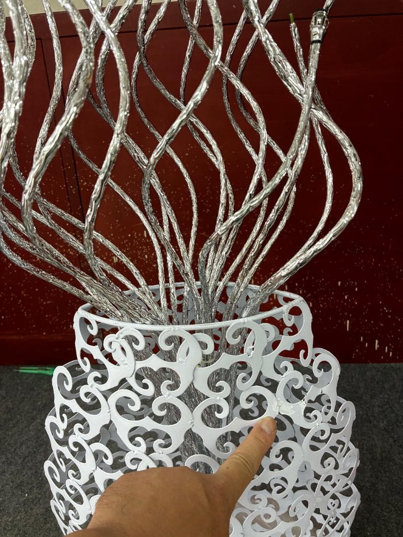 フラワーモチーフ フロアスタンド LEDライト付き　B級品