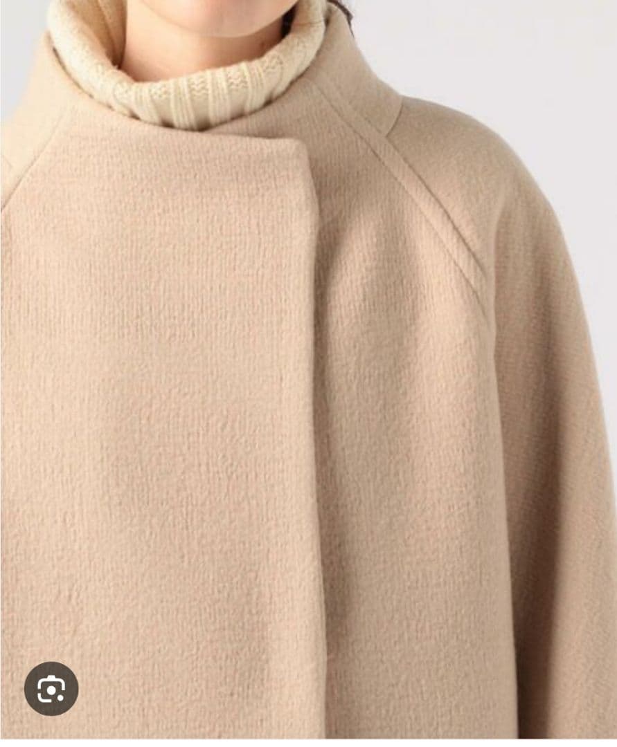 Ballsey リップルメルトンスタンドカラーショートコート ベージュ