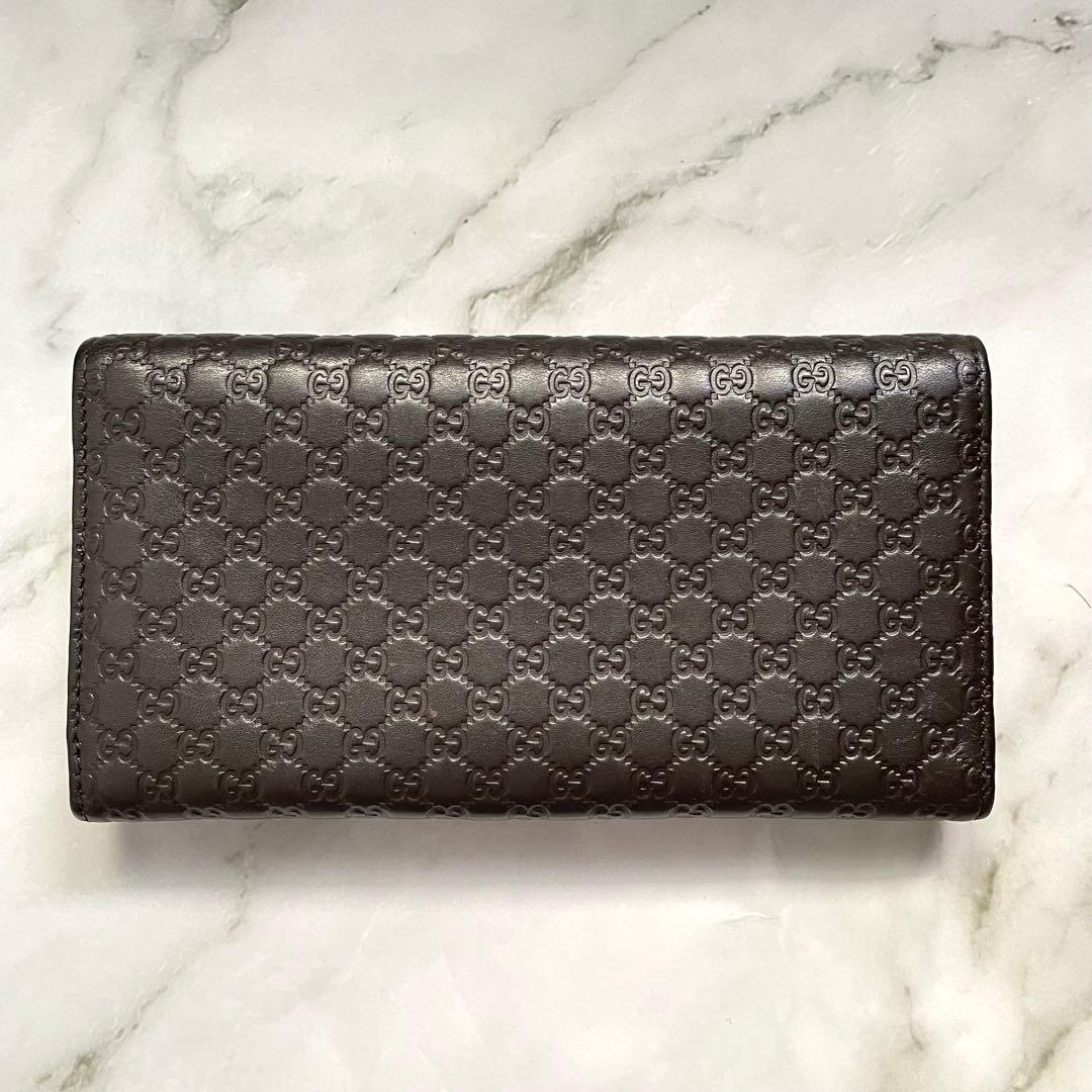 グッチ 長財布 オーガナイザー マイクロシマ GG レザー　0119-②