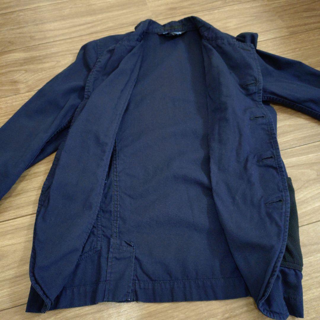 ブラックコムデギャルソン　ネイビー テーラードジャケット コットン混紡