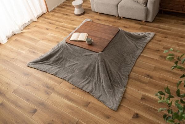 おしゃれ ふかふか かわいい 暖かい フリース 正方形 こたつ布団 グレー