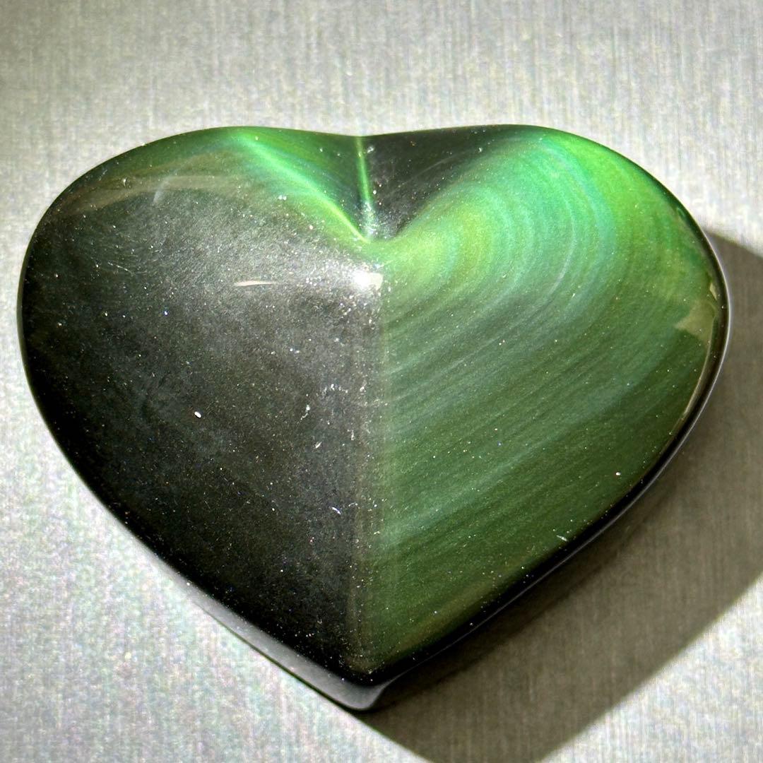 レインボーオブシディアン ハート 置物 MY473
