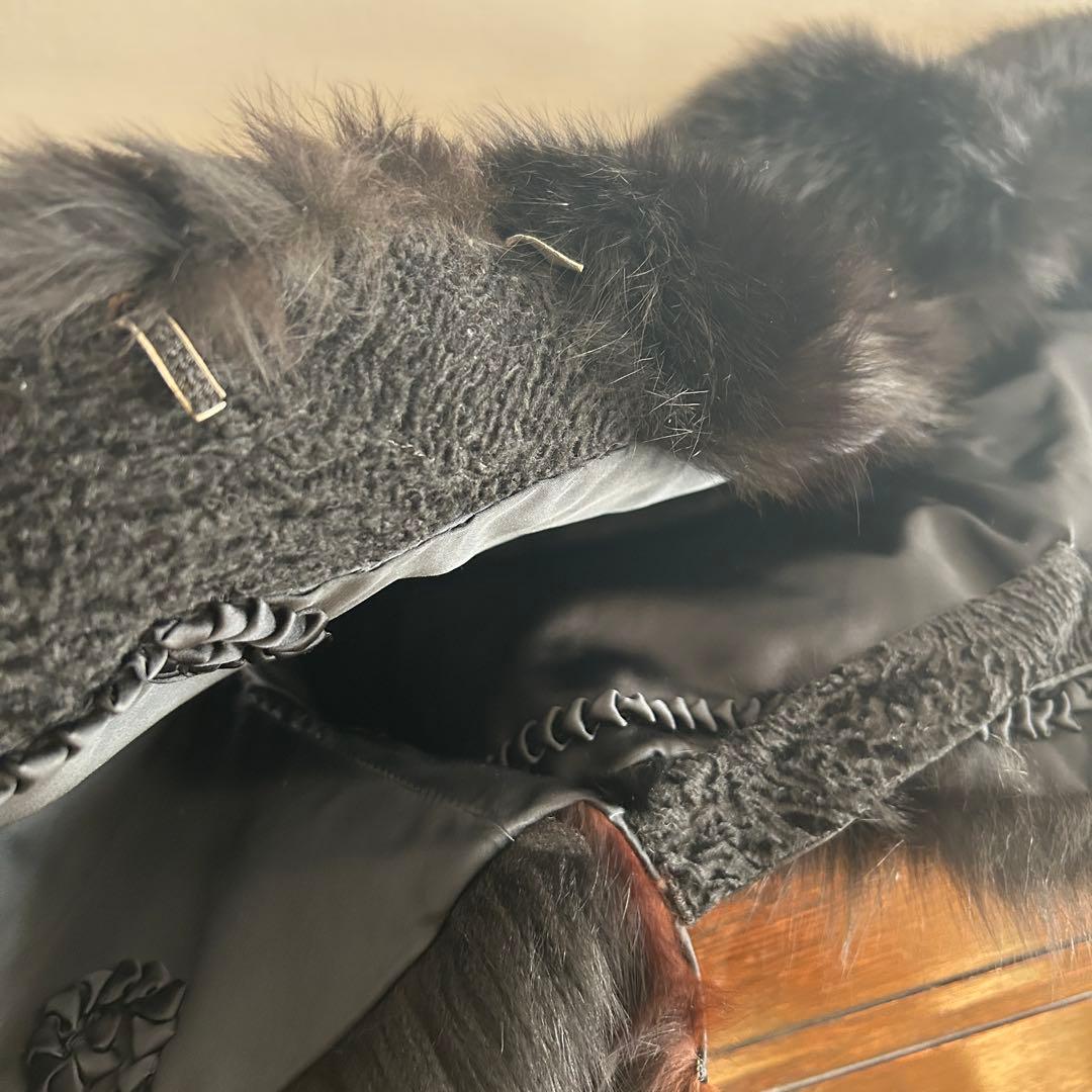 豪華！ベビーラムにFOXトリミングのケープマント　洋装にも和装にも