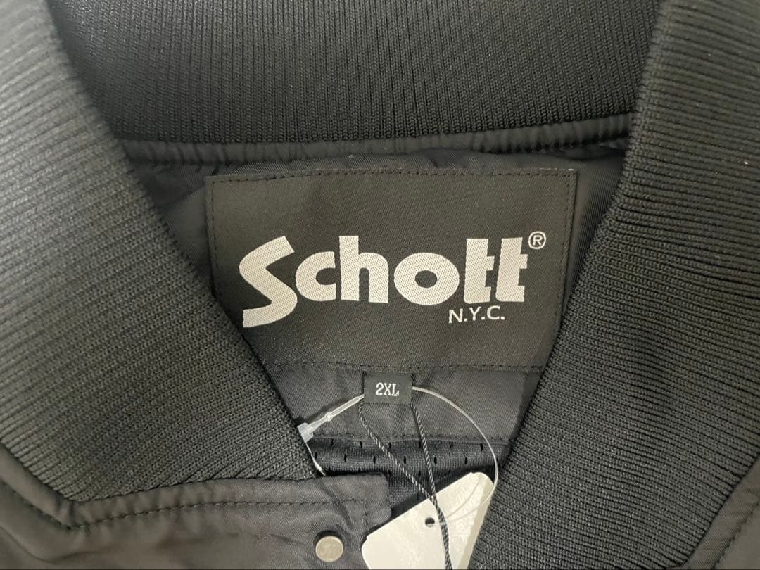 新品schott ショット 22SS バーシティジャケット スタジャンブラック