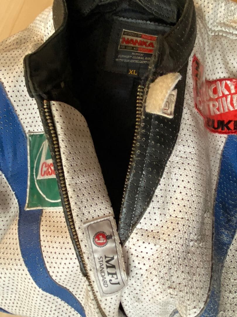 ナンカイ NANKAI 南海部品 MFJ公認 レーシングスーツ 革ツナギ XL